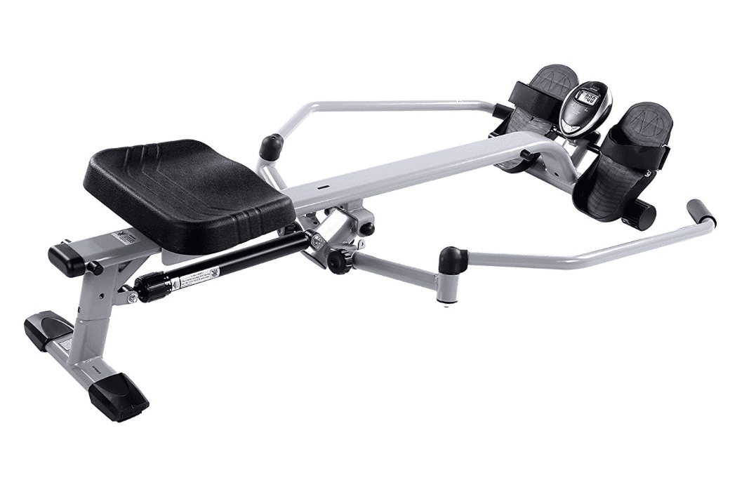 350 LB Sunny Health & Fitness SF-RW5639 Full Motion Rowing Machine Rower w/ 160 KG Weight Capacity and LCD Monitor 