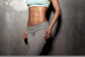 This is a picture of a woman with great abs